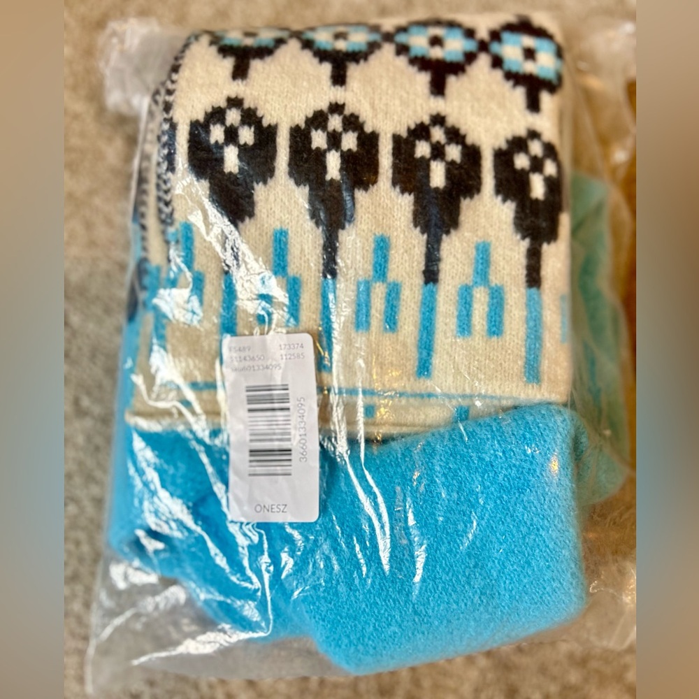 Vail FairIsle Sweater Scarf by Lane Bryant. Blue Black And Off-White. ￼